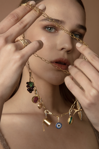 Joanna Dahdah multi charm necklace