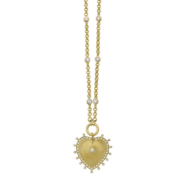Lionheart Cassandane medallion in 14-carat yellow gold with diamonds