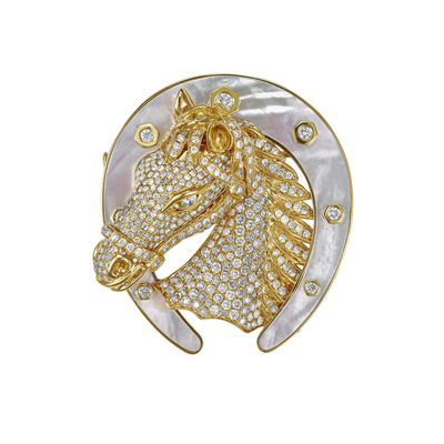 Lionheart horsheshoe pendant/brooch 
