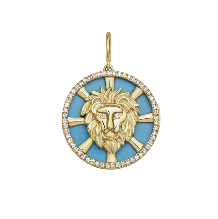 Lionheart Seasons Lion interchangeable gemstone charm in 18ct gold